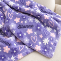 Lilac Love & Daisies Personalized Blanket
