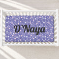 Lilac Love & Daisies Personalized Crib Sheet