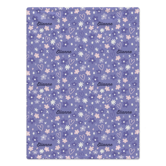 Lilac Love & Daisies Personalized Blanket