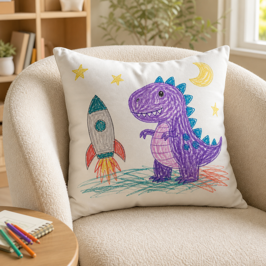 Little Artist Custom Artwork Keepsake Pillow