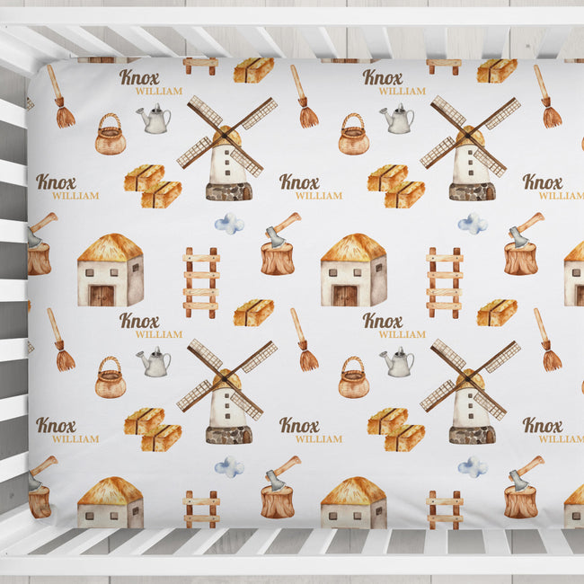 Little Countryside Personalized Crib Sheet | Custom Bedding