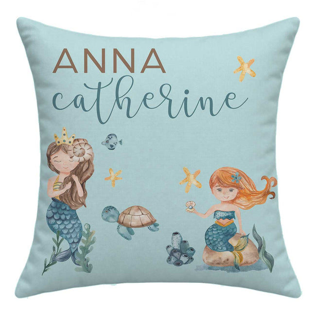personalized mermaid throw pillow