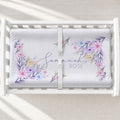 Pastel Watercolor Wildflowers Personalized Changing Pad Cover, featuring delicate pastel blooms and baby’s name for a sweet nursery touch.