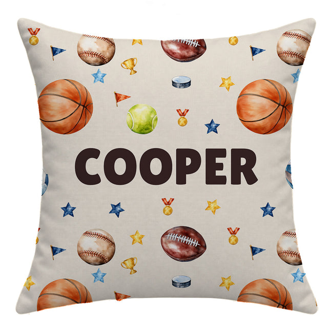 Personalized sports throw pillow