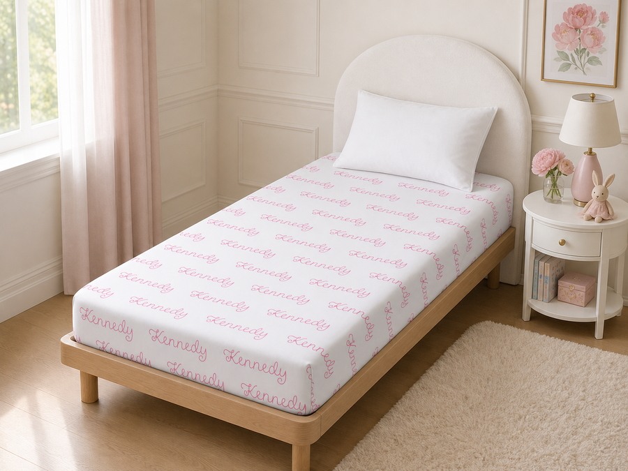 Design Your Own Personalized Name Twin Fitted Sheet
