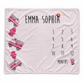 Pink fire truck personalized blanket with name Emma Sophia on it