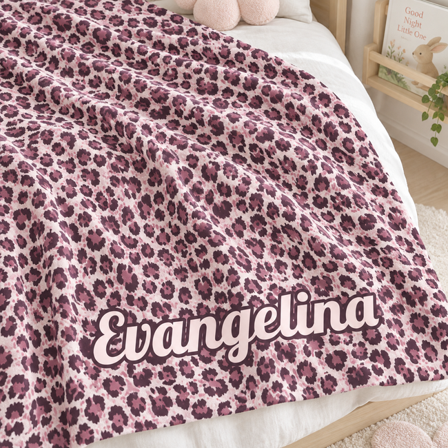 Blush Safari Spots Personalized Pink Leopard Baby Blanket