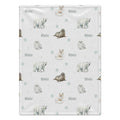Personalized Arctic Animals Baby Blanket. Gentle arctic animals surround a custom name in a soft winter-inspired watercolor design.