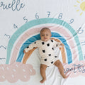 Personalized Rainbow Baby Milestone Blanket