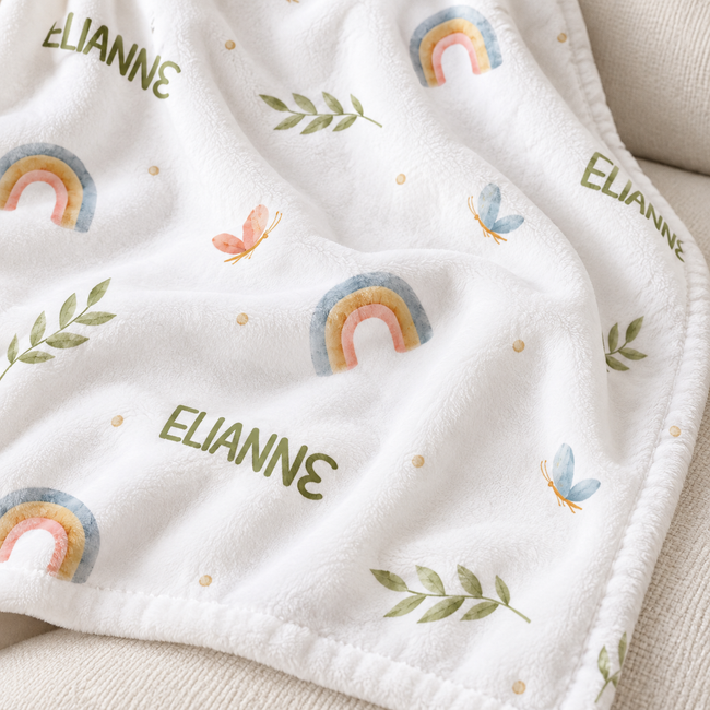 Rainbows & Butterflies Personalized Blanket