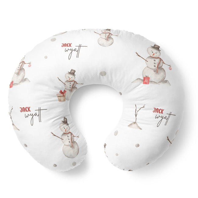Personalized Snowman Christmas Nursing Pillow Cover