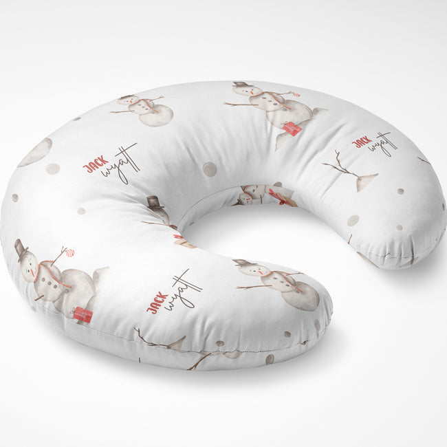 Personalized Snowman Christmas Nursing Pillow Cover