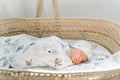 Ready to Ship: Monochrome Watercolor Bunny Baby Swaddle Blanket