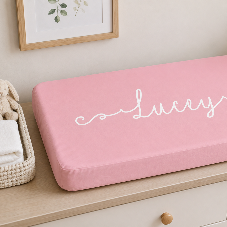 Swirly Personalized Changing Pad Cover