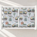 Watercolor Trains Personalized Changing Pad Cover, featuring charming trains and your baby’s name for a storybook-inspired nursery.