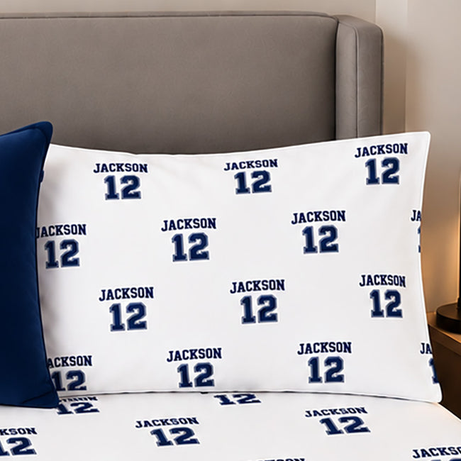 Varsity Repeat Personalized Name & Number Pillowcase