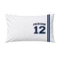 Varsity Stripe Personalized Name & Number Pillowcase