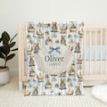 Vintage Teddy Bear Personalized Baby Blanket by Caiden Designs