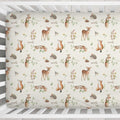 Woodland friends personalized crib sheet - Caiden Designs