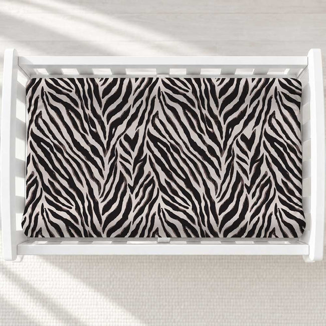 Personalized Zebra Print Changing Pad Cover – Lilac Name
