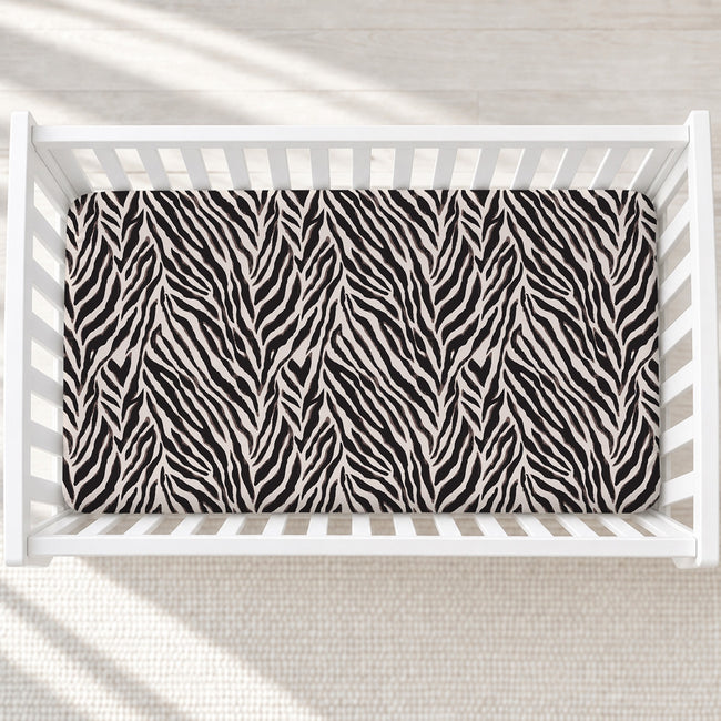 Personalized Zebra Print Crib Sheet – Lilac Name