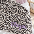 Personalized Zebra Print Baby Blanket