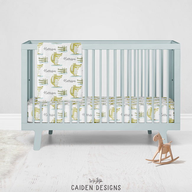 gator personalized baby bedding