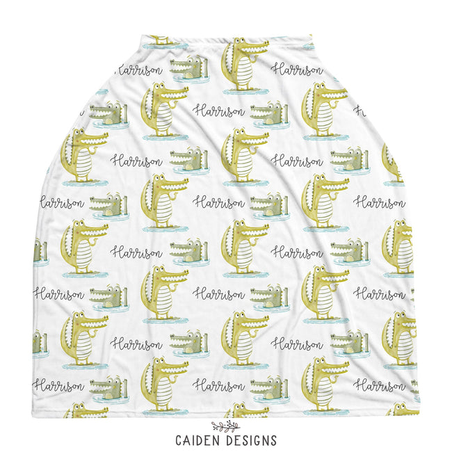 gator pattern personalized baby car seat cover