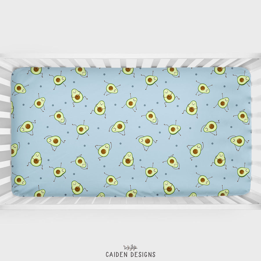 Blue Avocado Personalized Crib Sheet
