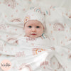 Boho Rainbow Personalized Baby Swaddle Blanket