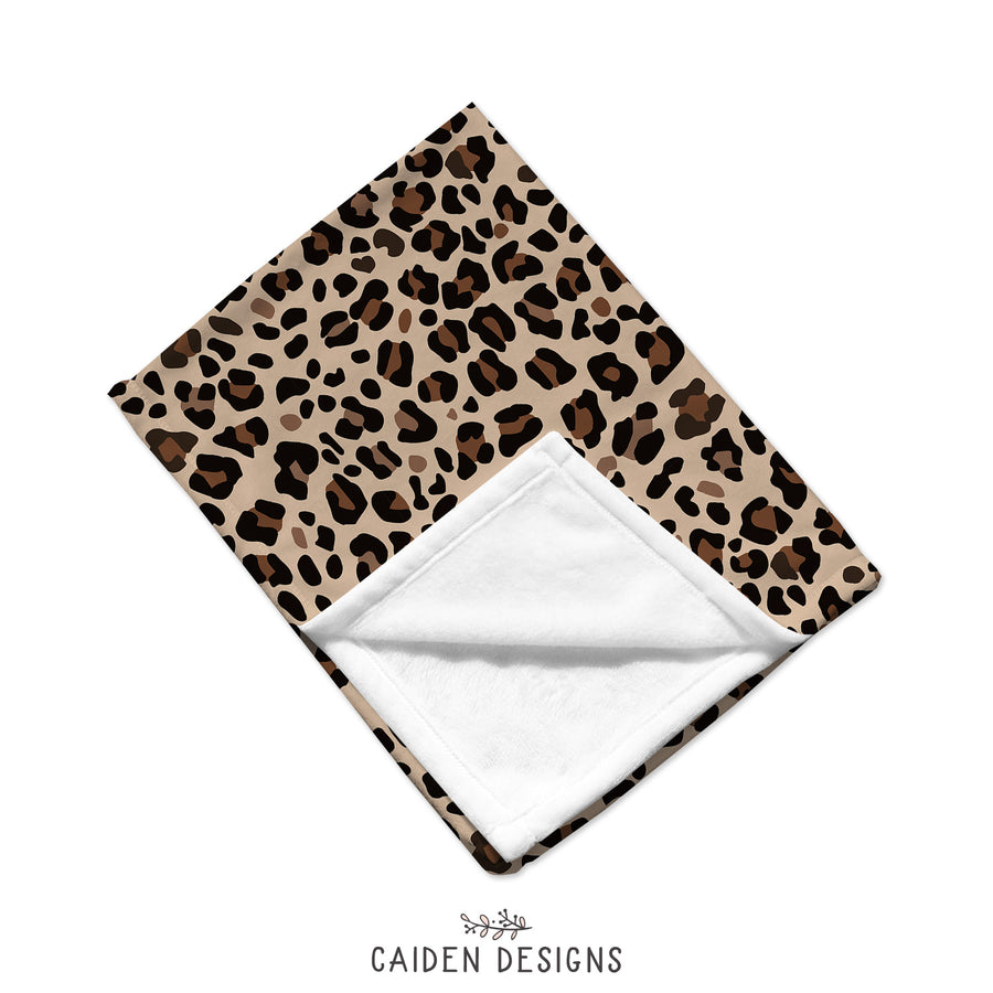 Brown Leopard Print Custom Throw Blanket
