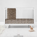 Brown Leopard Print Personalized Crib Sheet