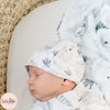 Monochrome Bunny Knotted Baby Hat
