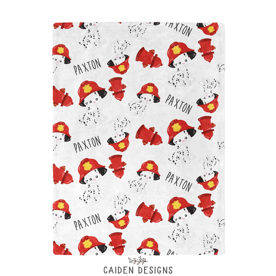 Dalmatian Firefighter Personalized Blanket