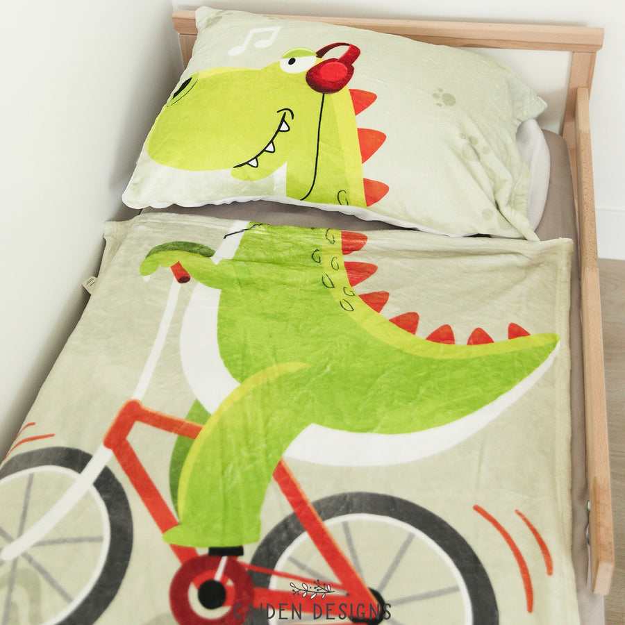 Dinosaur Personalized Blanket & Pillowcase Set
