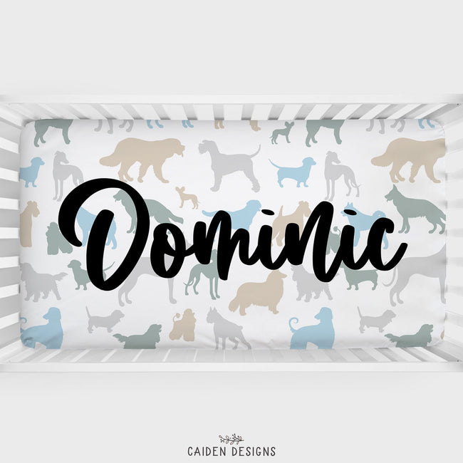 Dogs Personalized Crib Sheet