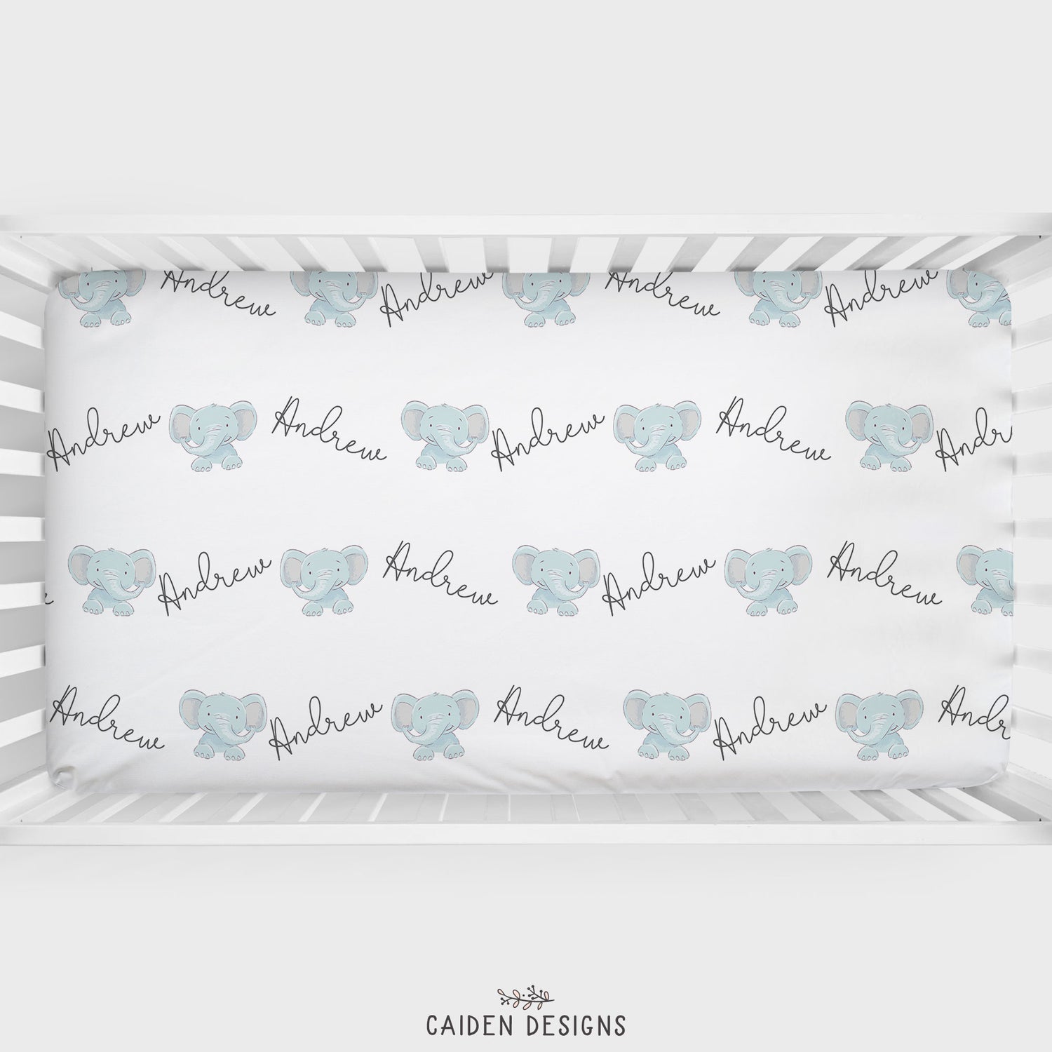 Elephant Personalized Crib Sheet Caiden Designs