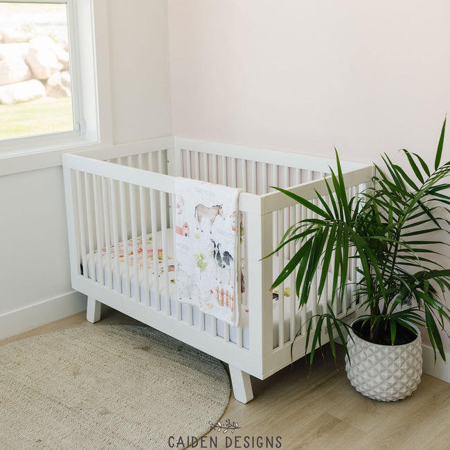 Watercolor Farm Animals Personalized Crib Sheet