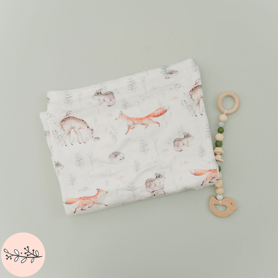 Woodland Animals Personalized Baby Blanket