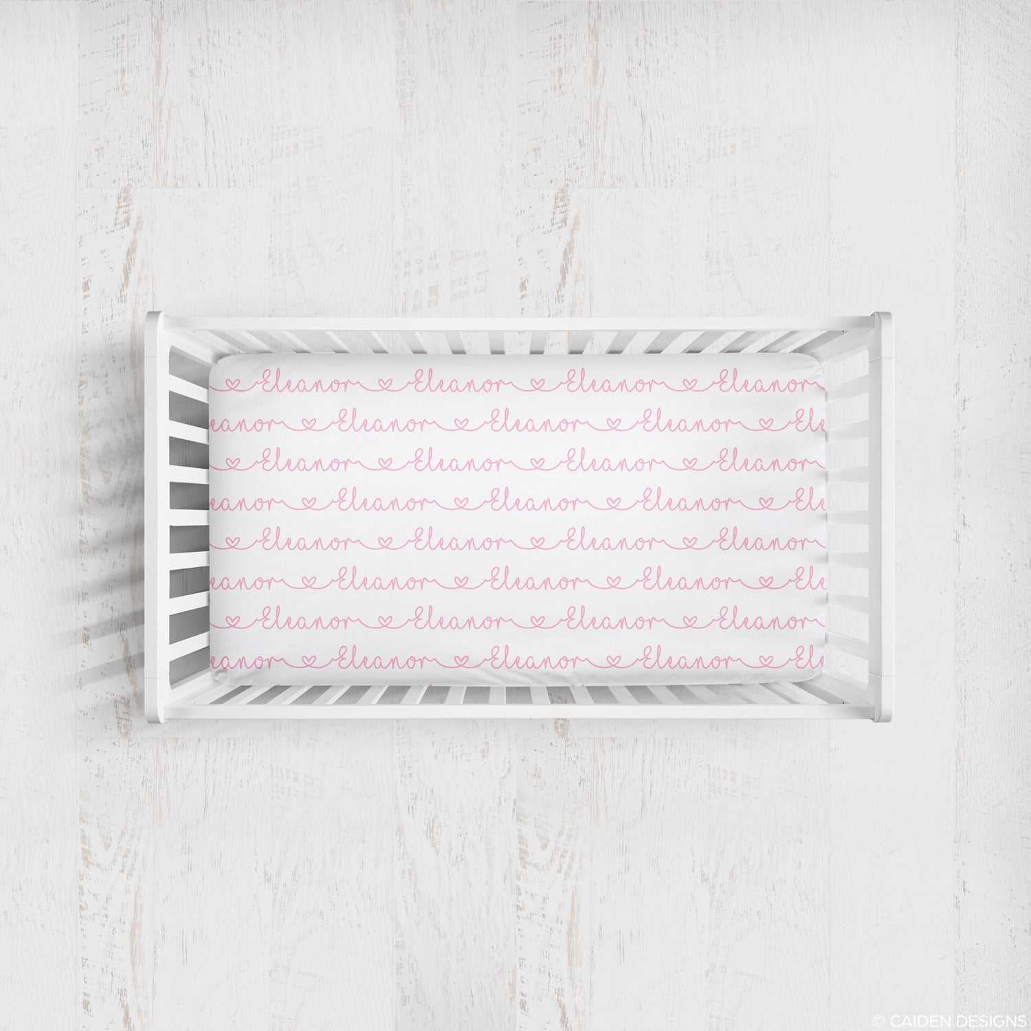 Heart Personalized Name Crib Sheet Caiden Designs