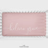 Dusty Pink Script Personalized Crib Sheet