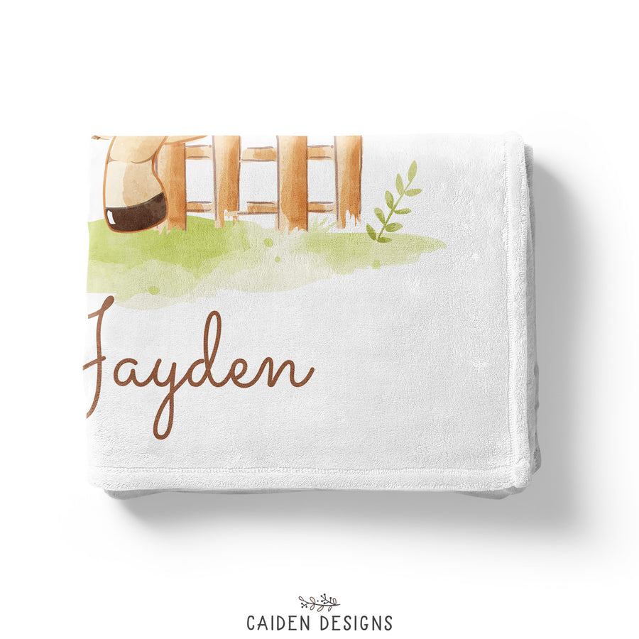 Horse Personalized Baby Blanket