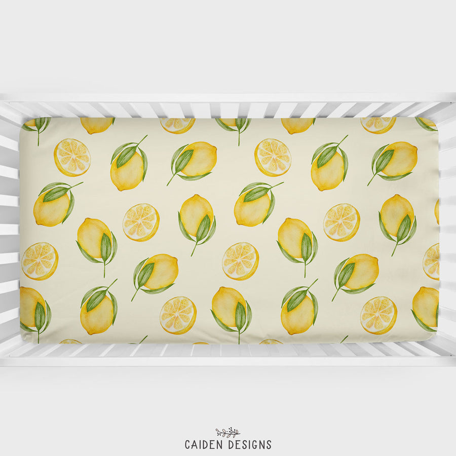 Lemons Personalized Crib Sheet