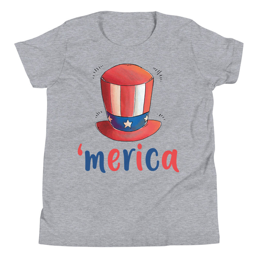 Uncle Sam Hat 'merica Youth Short Sleeve T-Shirt