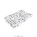 Monochrome Watercolor Bunny Personalized Changing Pad Cover