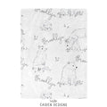 Monochrome Watercolor Woodland Baby Blanket