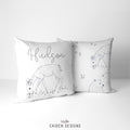 Monochrome Watercolor Deer Personalized Pillow