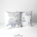 Monochrome Watercolor Mama Bear Personalized Pillow