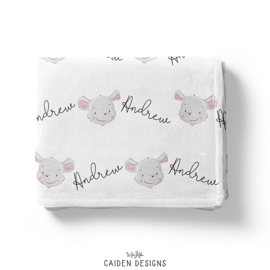 Personalized Girl/Boy Mouse Baby Blanket