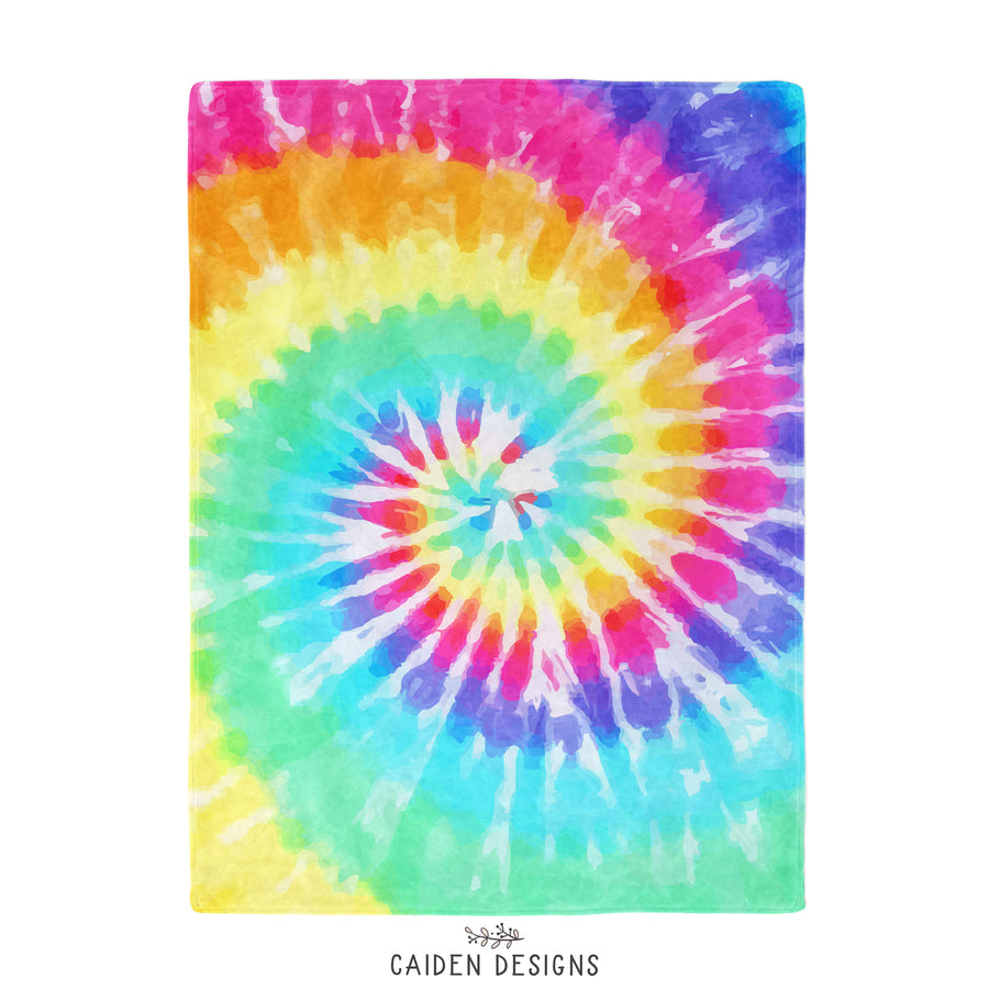 Rainbow Tie Dye Personalized Blanket